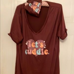 Brown 'Let's Cuddle' Pajama Set